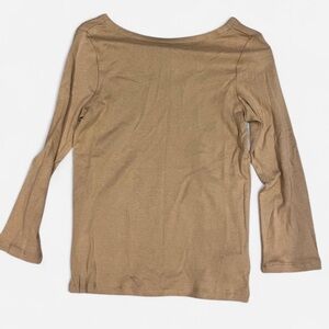GAP Tan Fitted Long Sleeve Tee